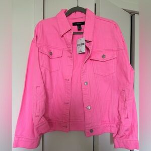 Forever 21 Vibrant Pink Jean Jacket